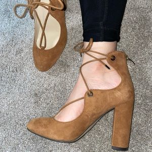 Suede Lace-up heels